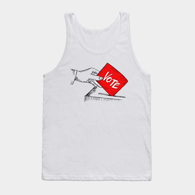 Vote Sketch Hand Drawn Tank Top by Mako Design 